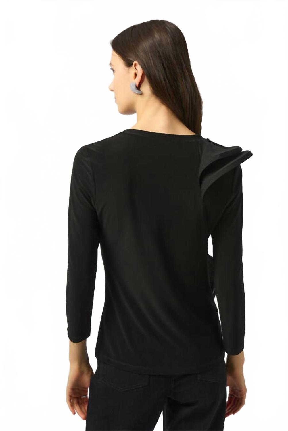 Suéter con cuello redondo color negro