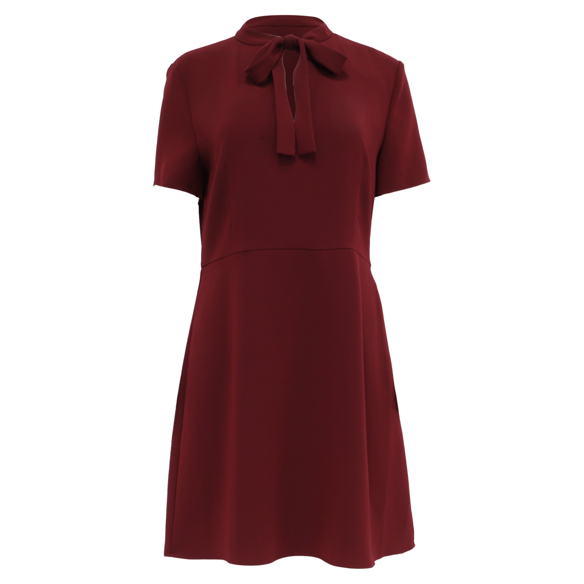 Vestido corto color vinotinto