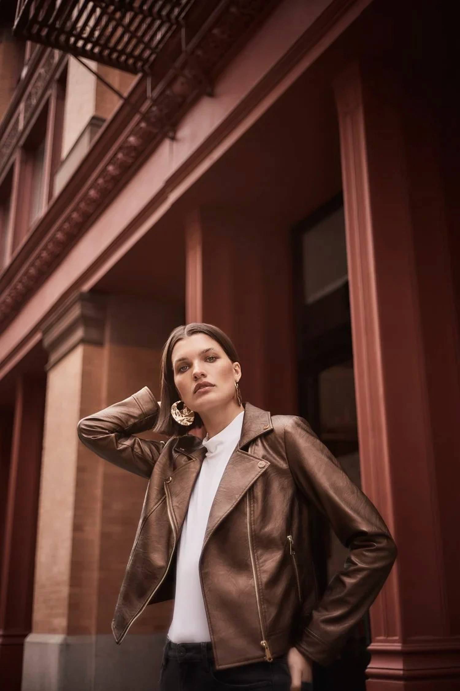 Chaqueta de efecto cuero