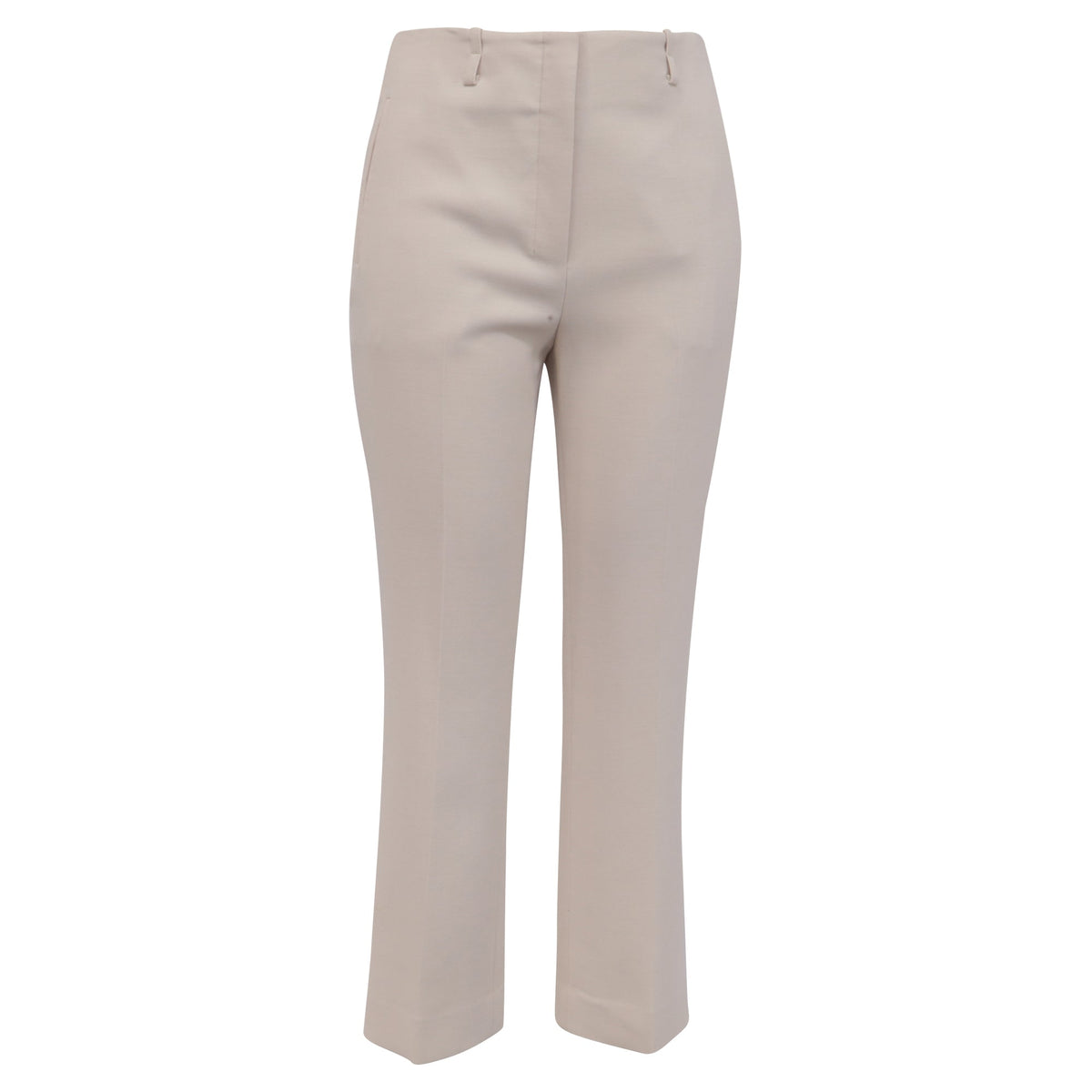Pantalón de corte recto color beige