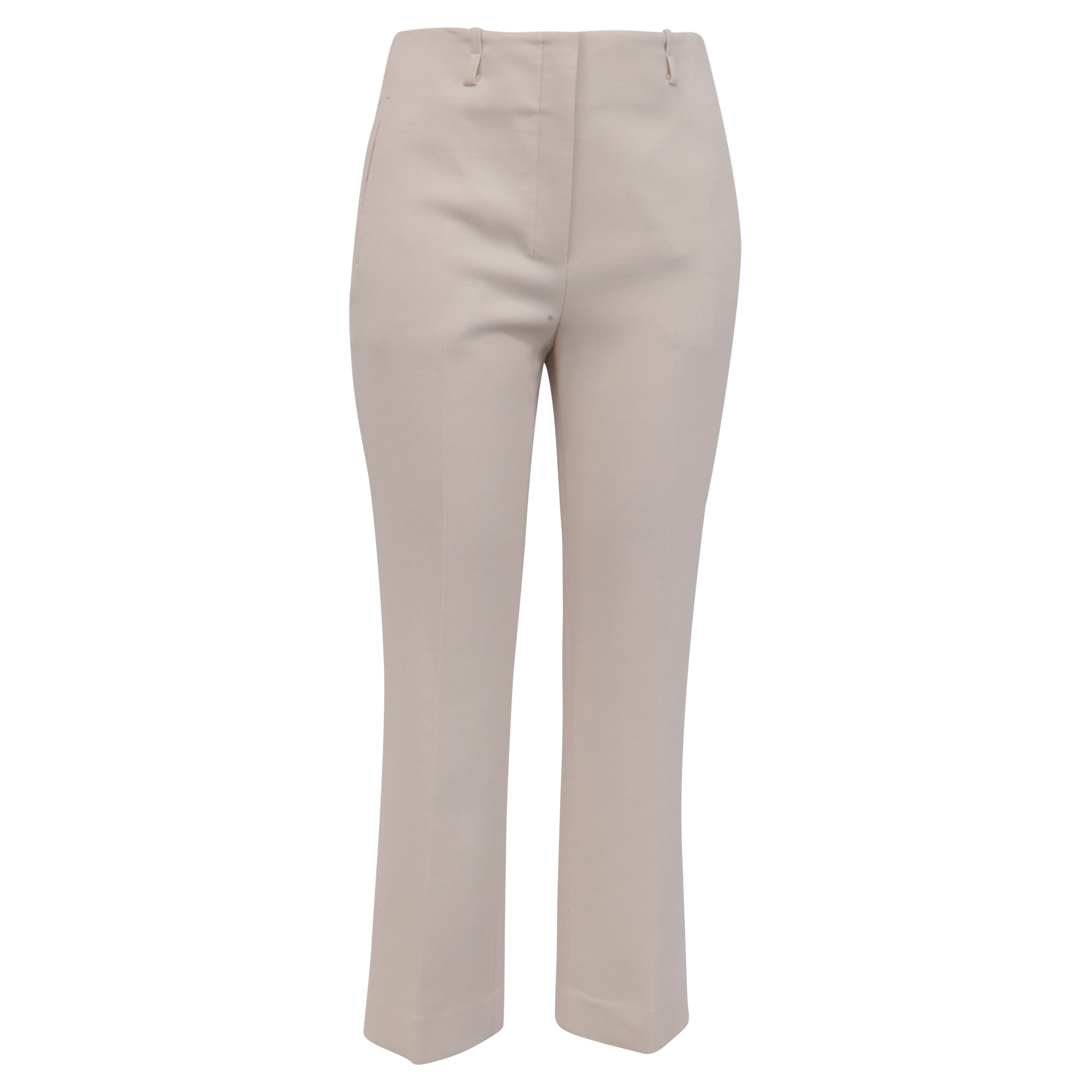 Pantalón de corte recto color beige