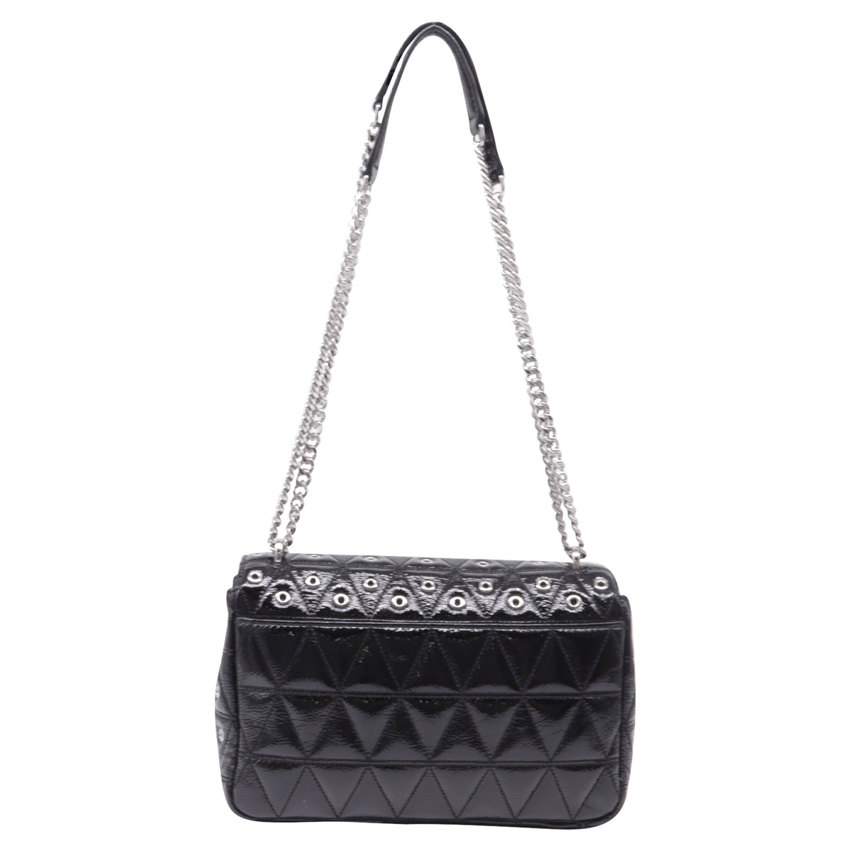 Bolso de hombro de cuero color negro