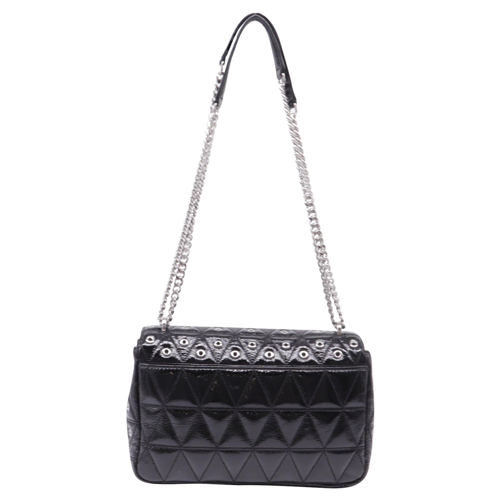 Bolso de hombro de cuero color negro