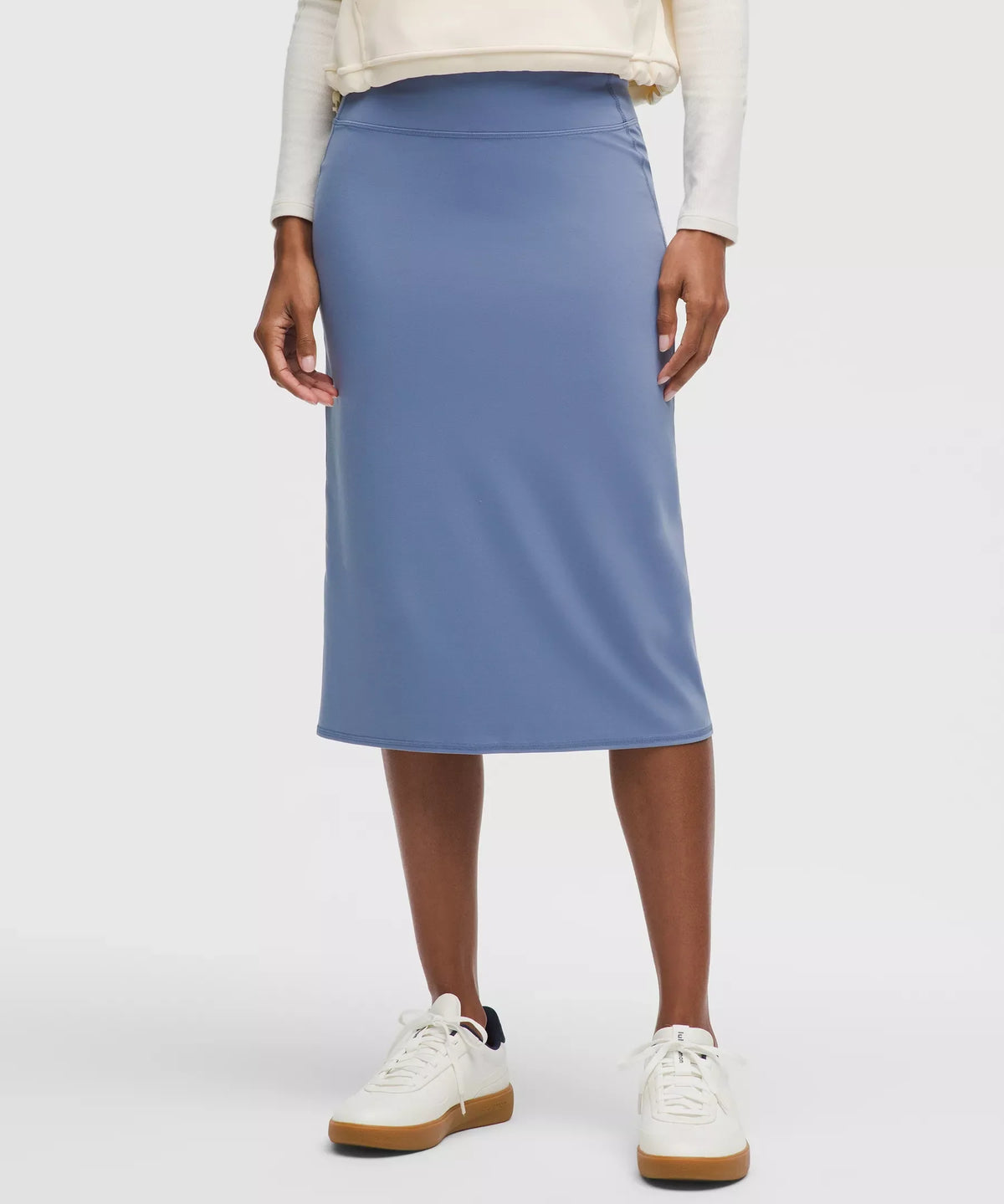 Falda midi de corte ajustado de tiro alto