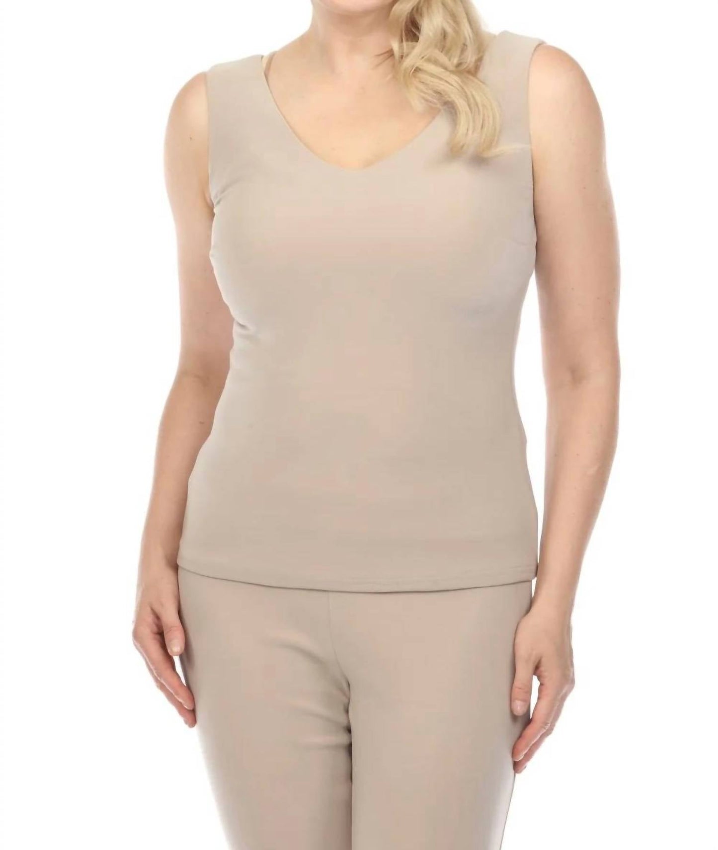 Camiseta sin mangas con cuello en V