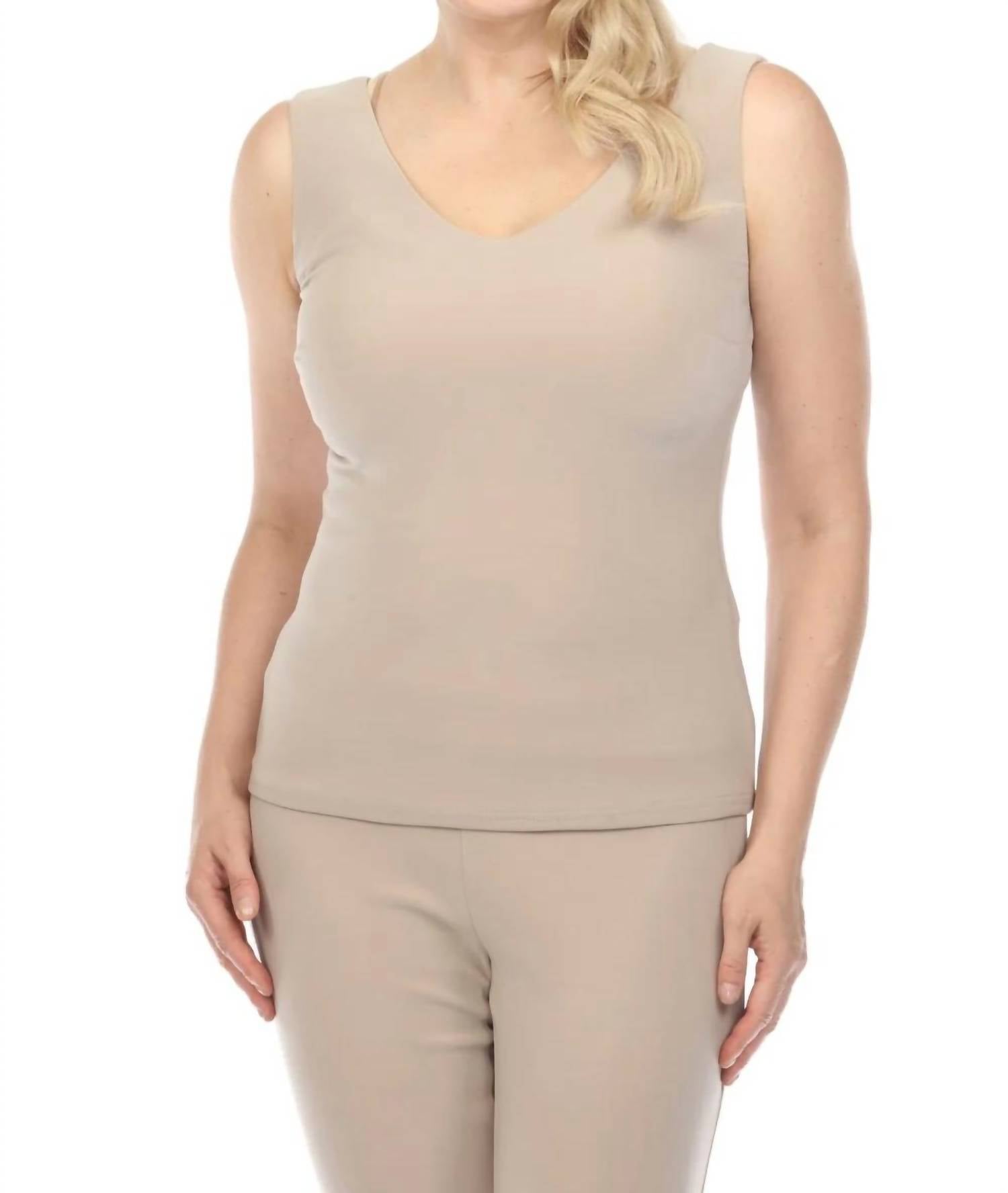 Camiseta sin mangas con cuello en V