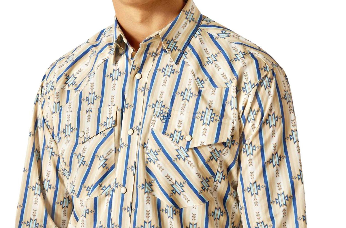 Camisa de hombre de manga larga color azul