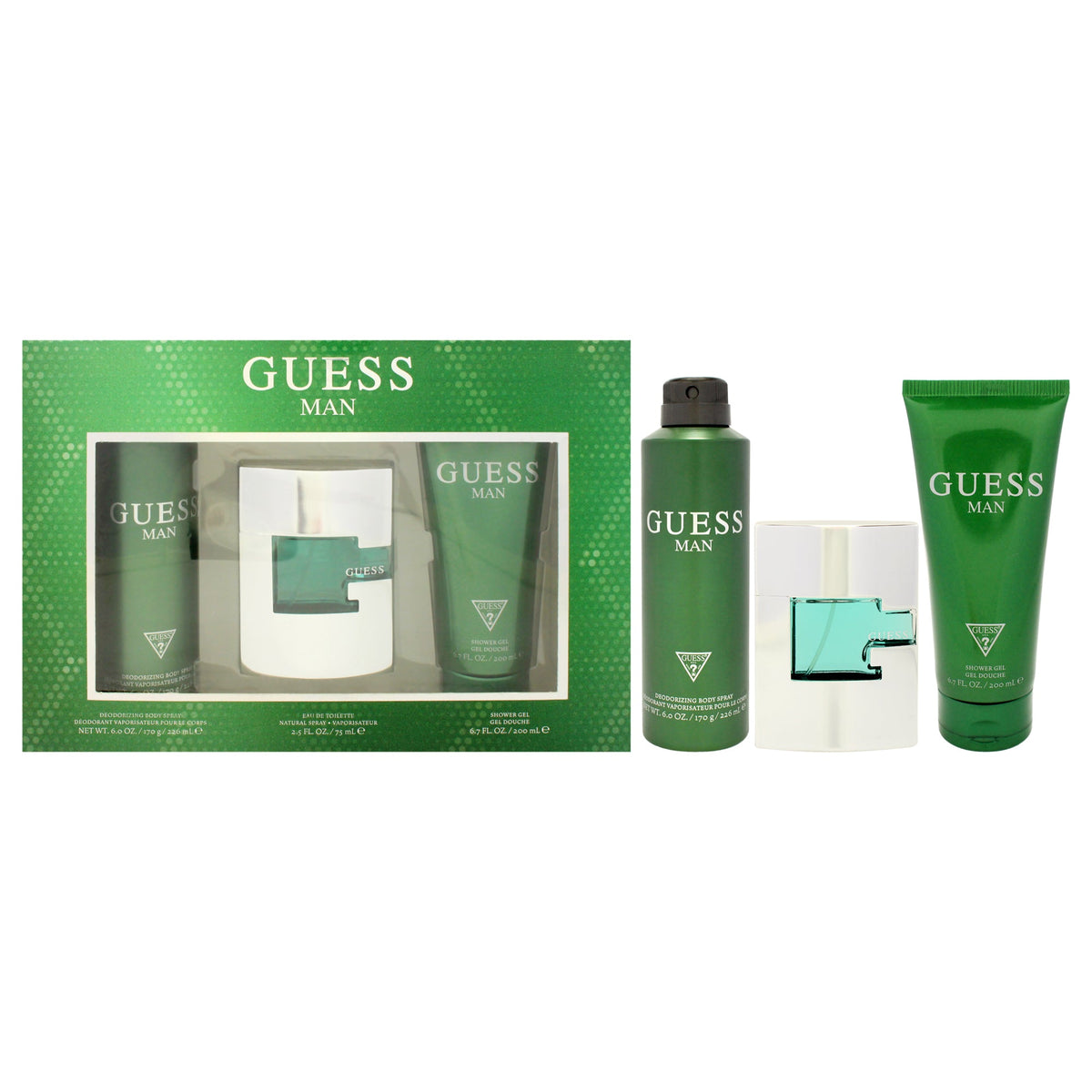 Gel de baño de hombre (3 unidades) 2,5 oz + 6 oz + 6,7 oz