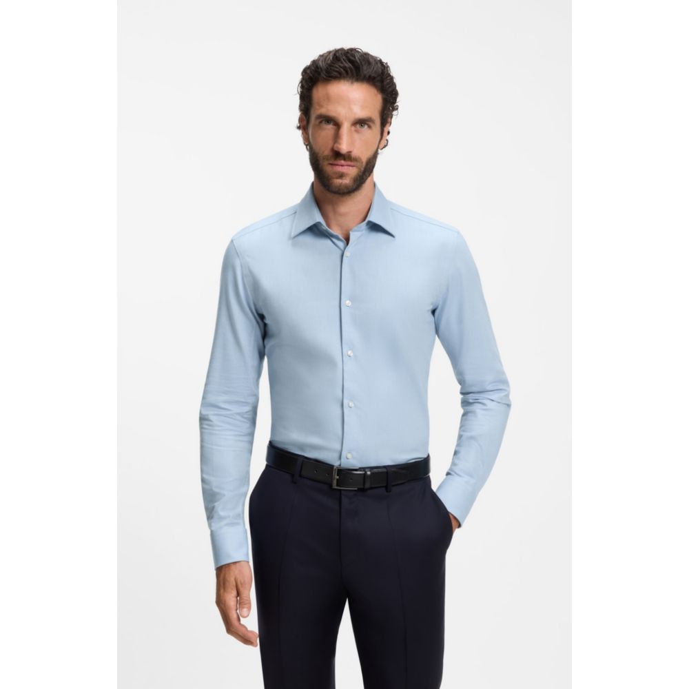 Camisa de mezcla de algodón de corte ajustado