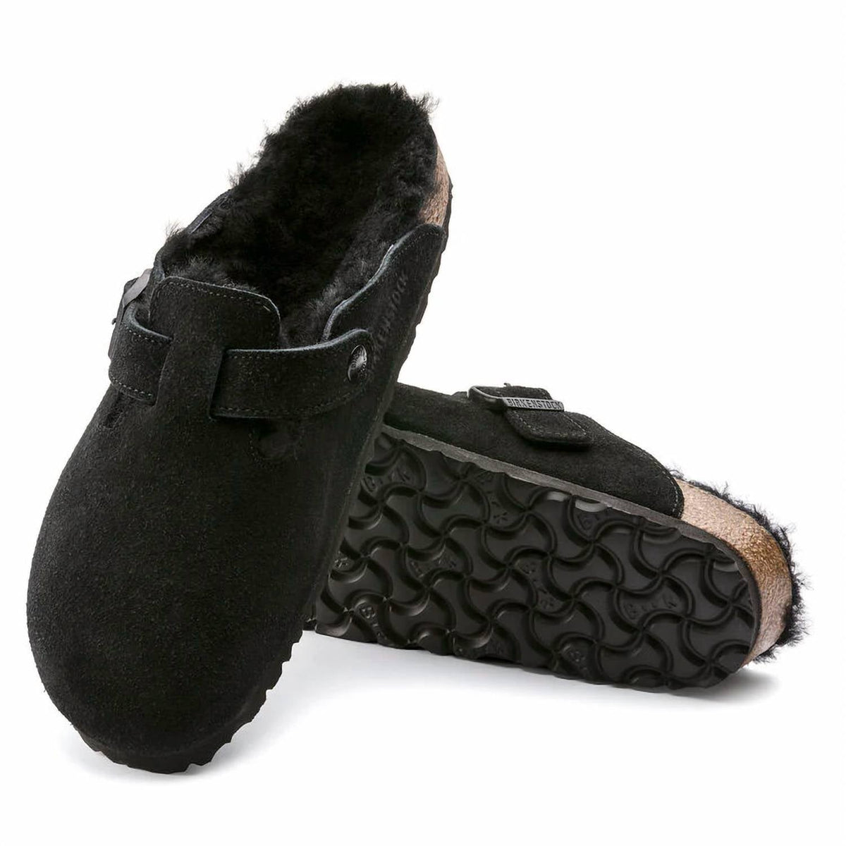 Zuecos unisex de gamuza color negro