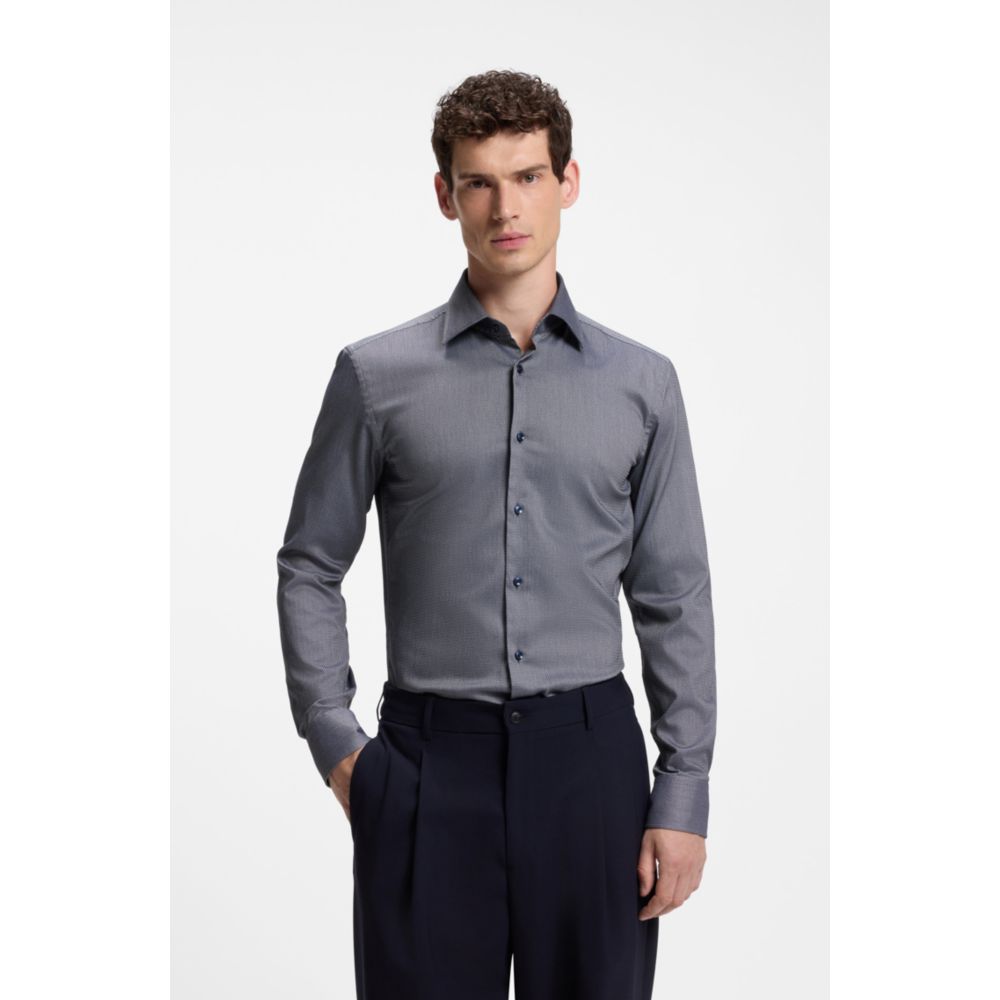 Camisa de mezcla de algodón de corte ajustado