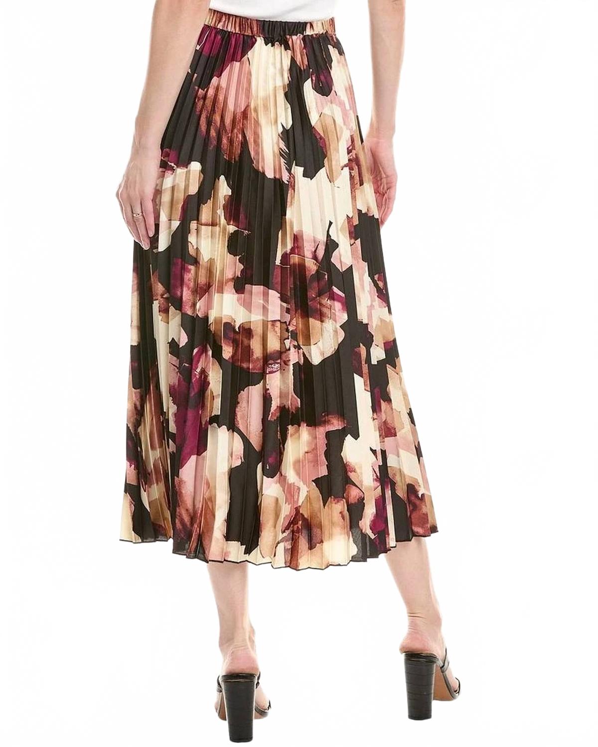 Falda con estampado con pliegues
