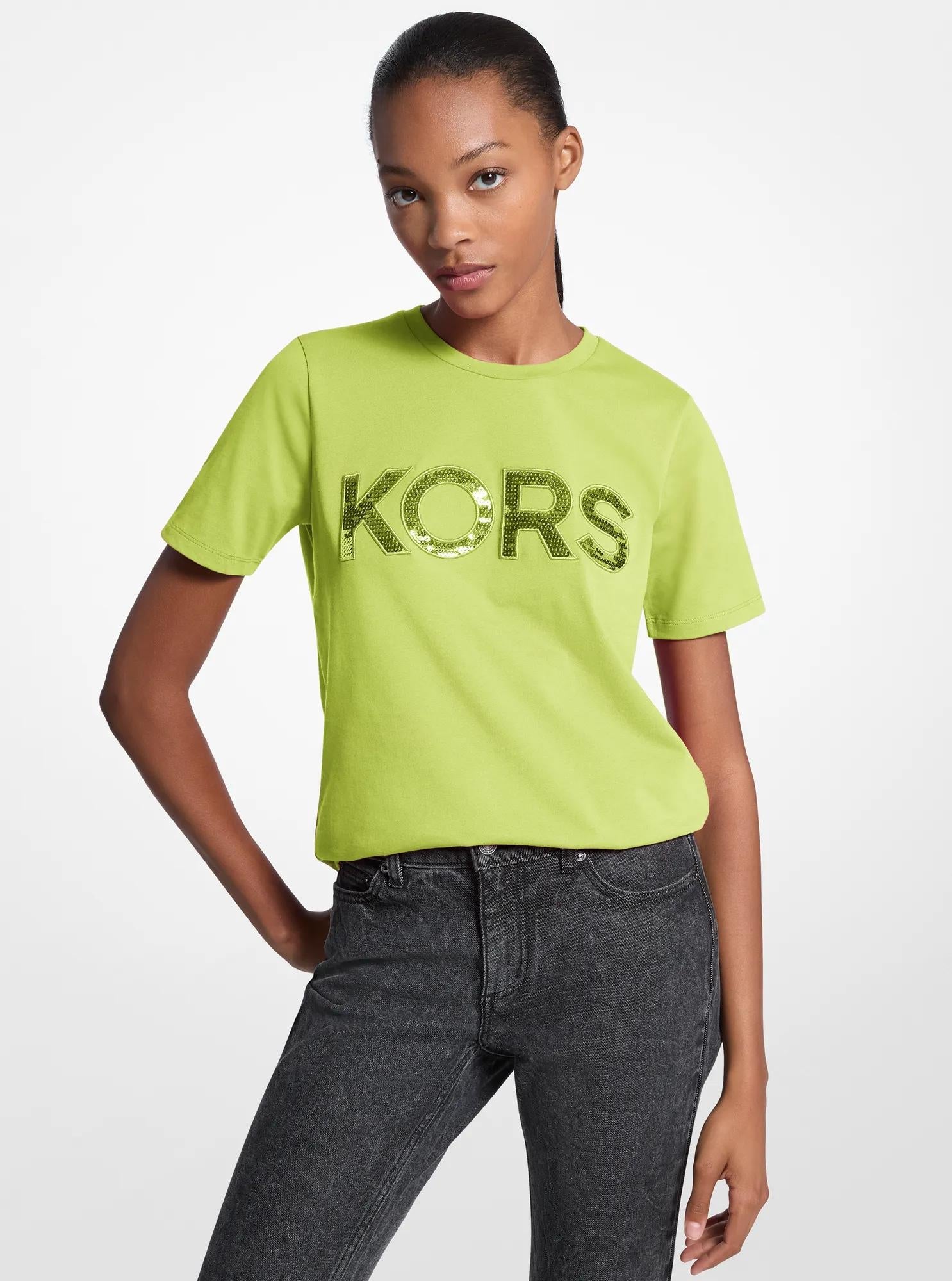 Camiseta de algodón con lentejuelas