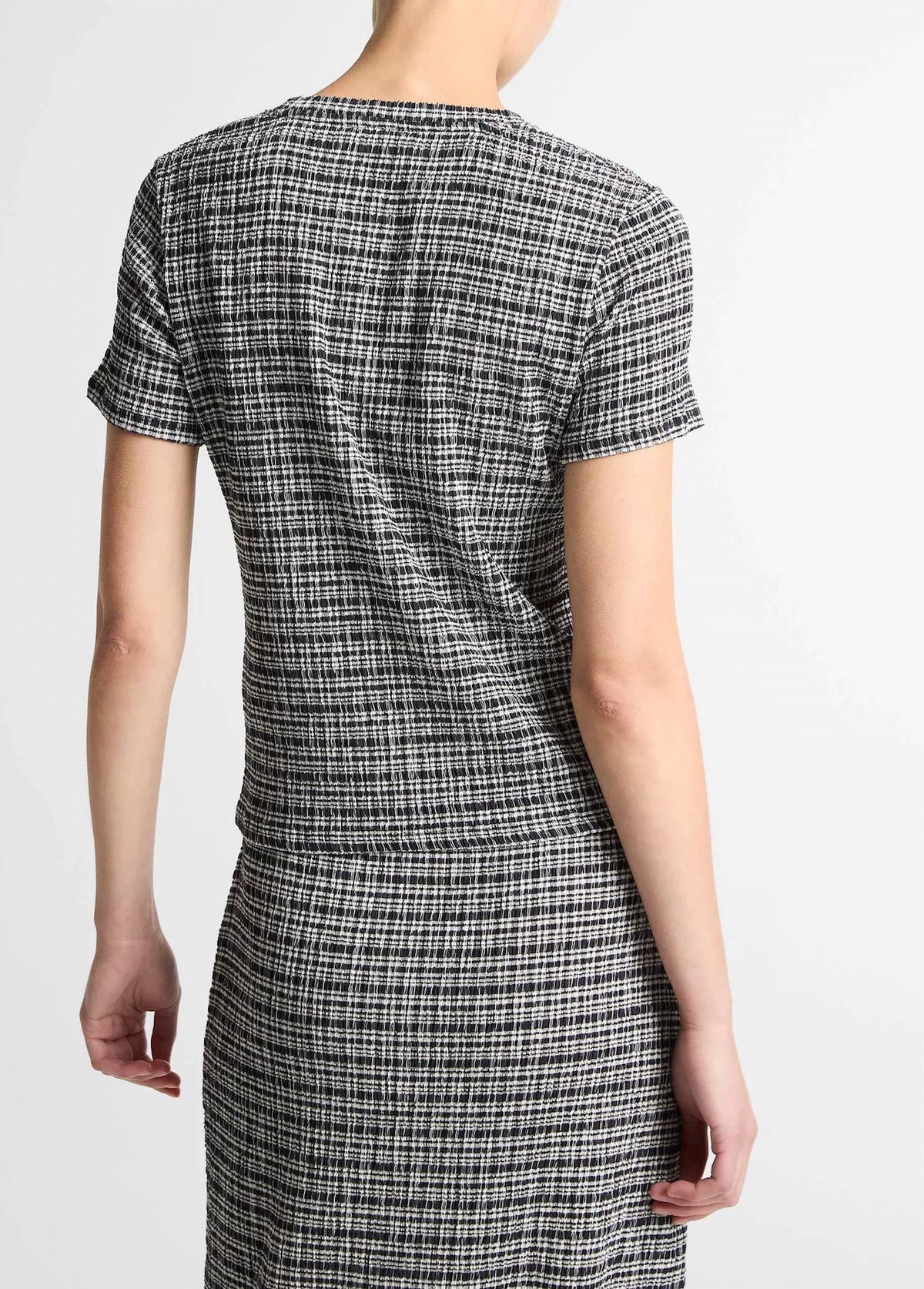 Short de manga corta con cuello redondo a cuadros