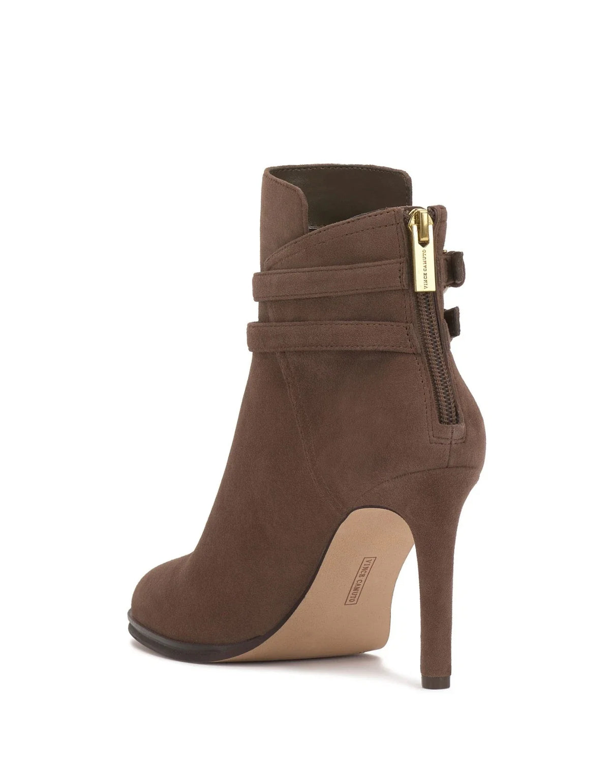Botines de mujer de gamuza color taupe