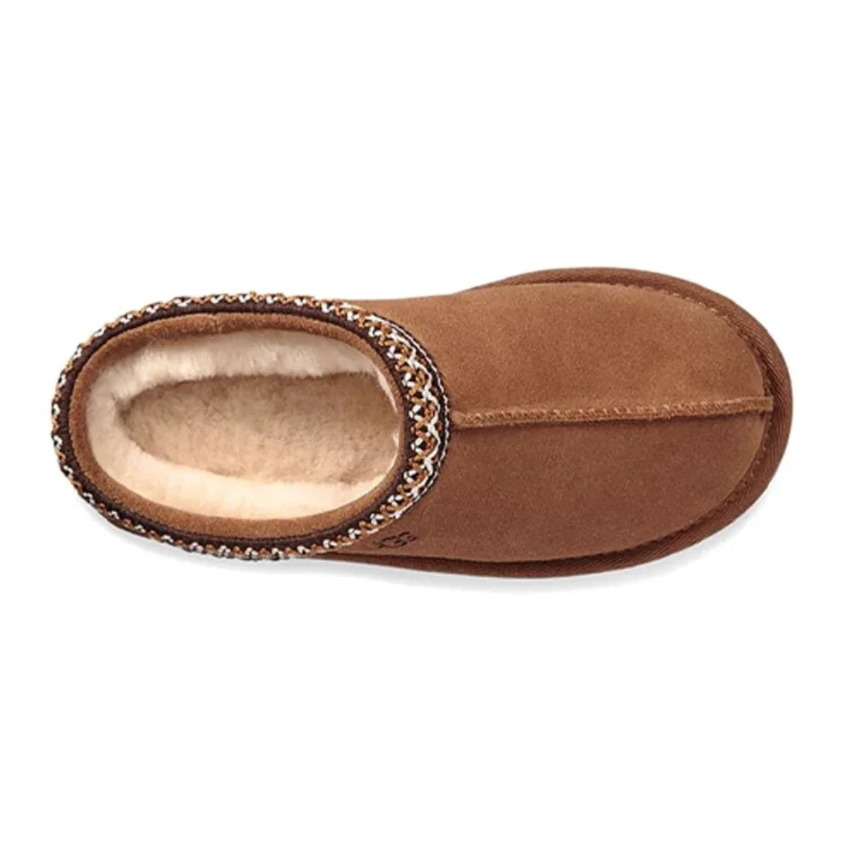 Pantuflas infantil de lana sin cordones color café
