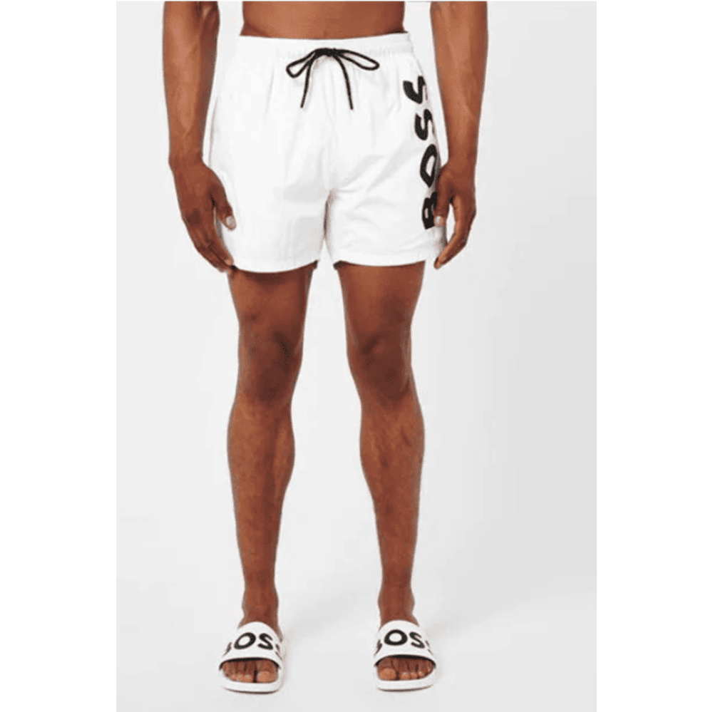 Pantaloneta de baño de hombre color blanco