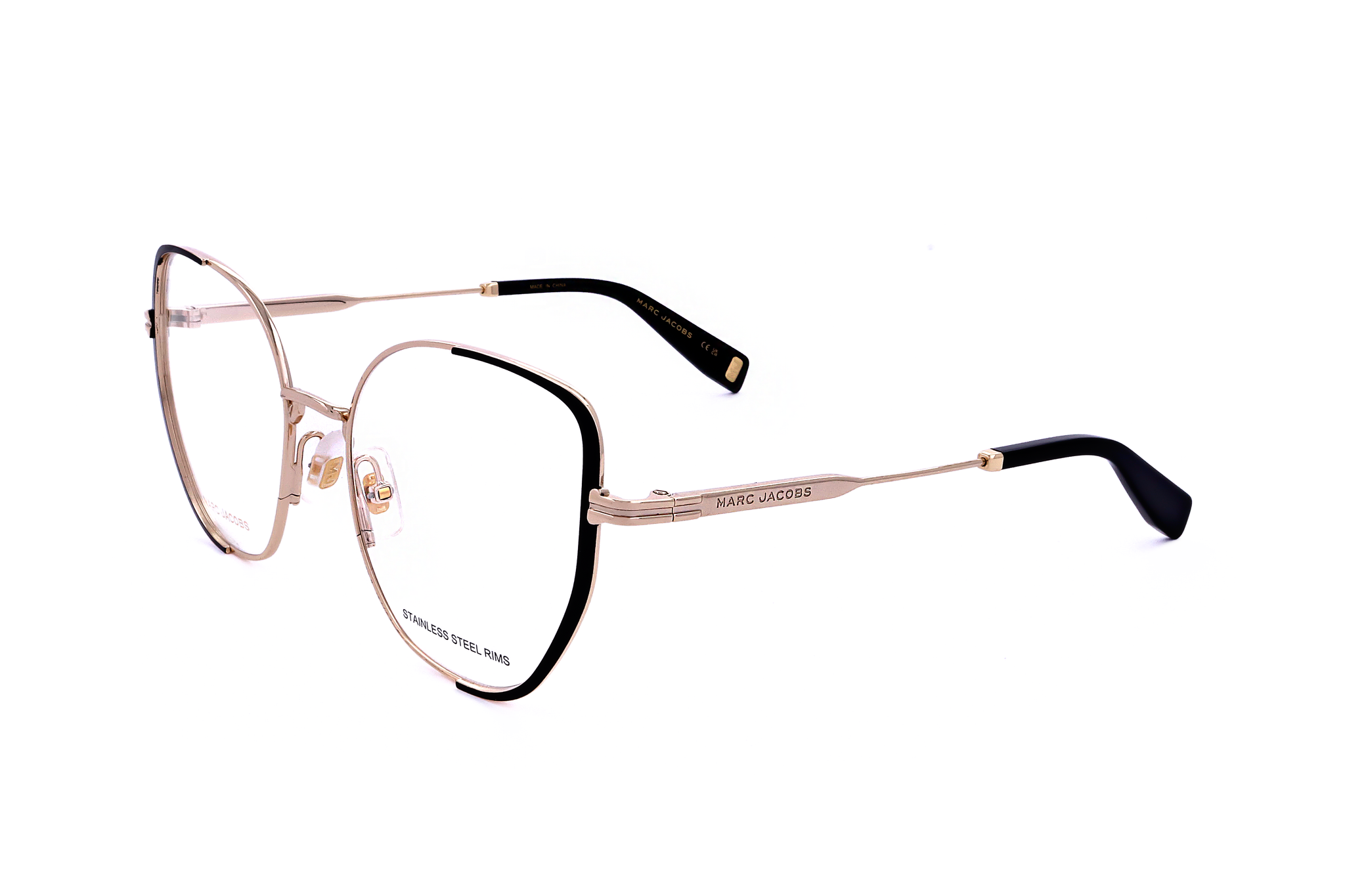 Montura para gafas de mujer 55 mm color negro y dorado
