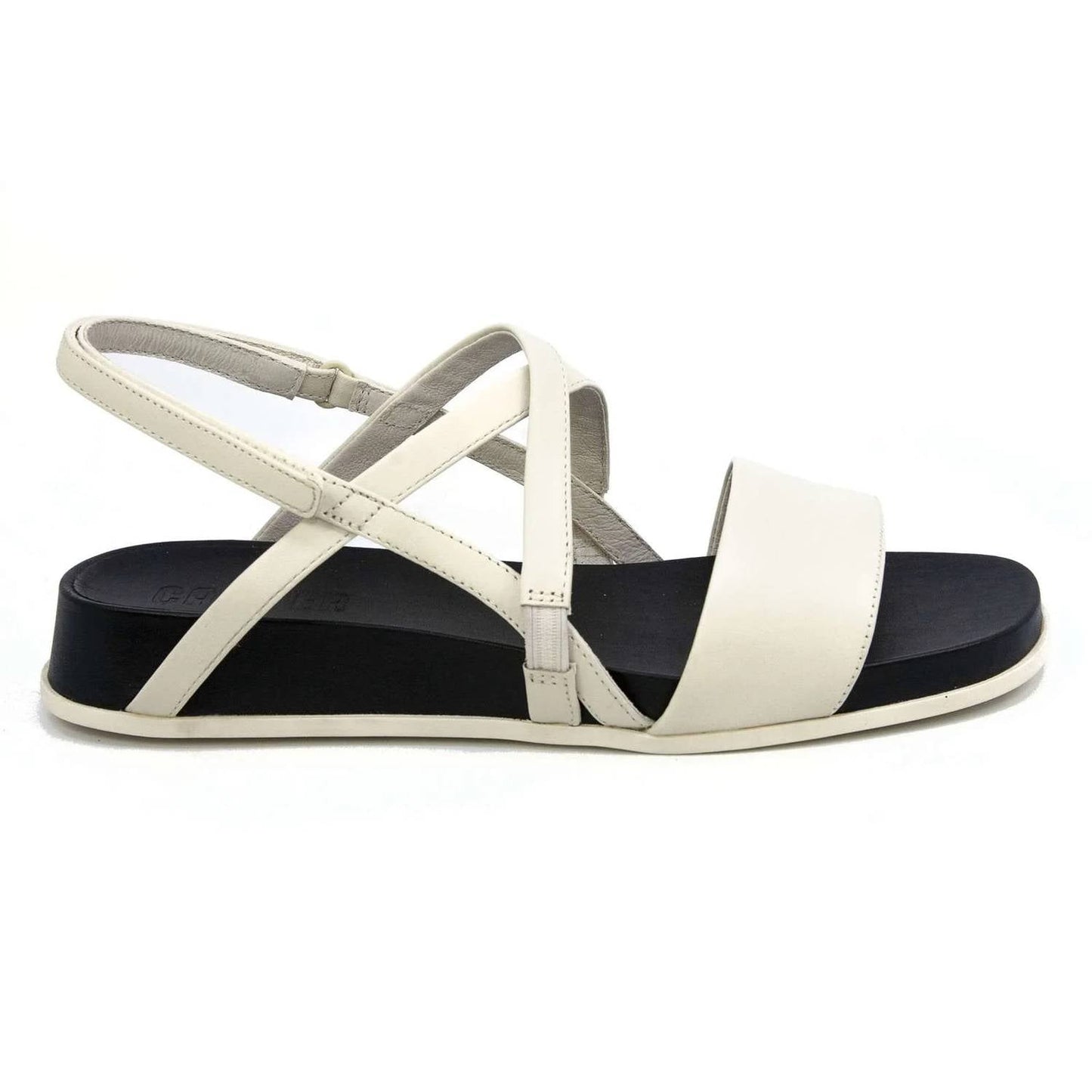 Sandalias de mujer de cuero con plataforma color beige