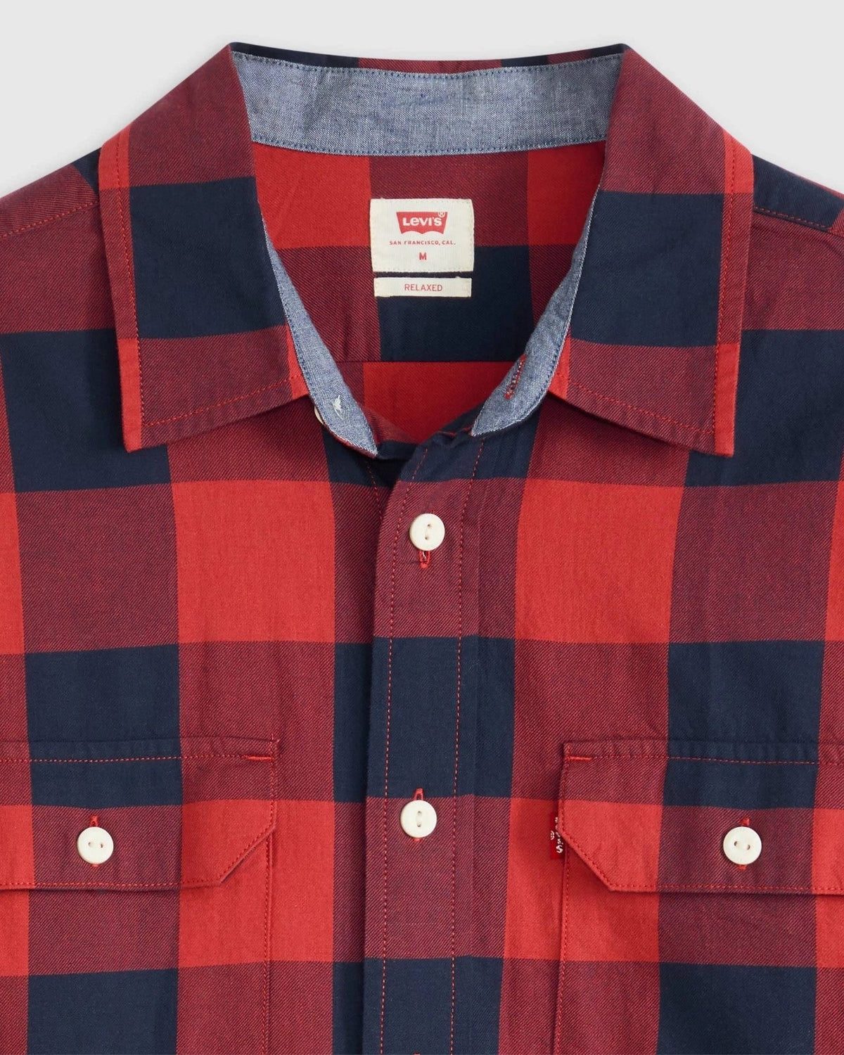 Sobrecamisa de hombre de algodón color rojo