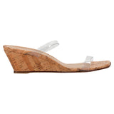 Stuart Weitzman Aleena 50 Plataforma de Corcho en PVC Transparente