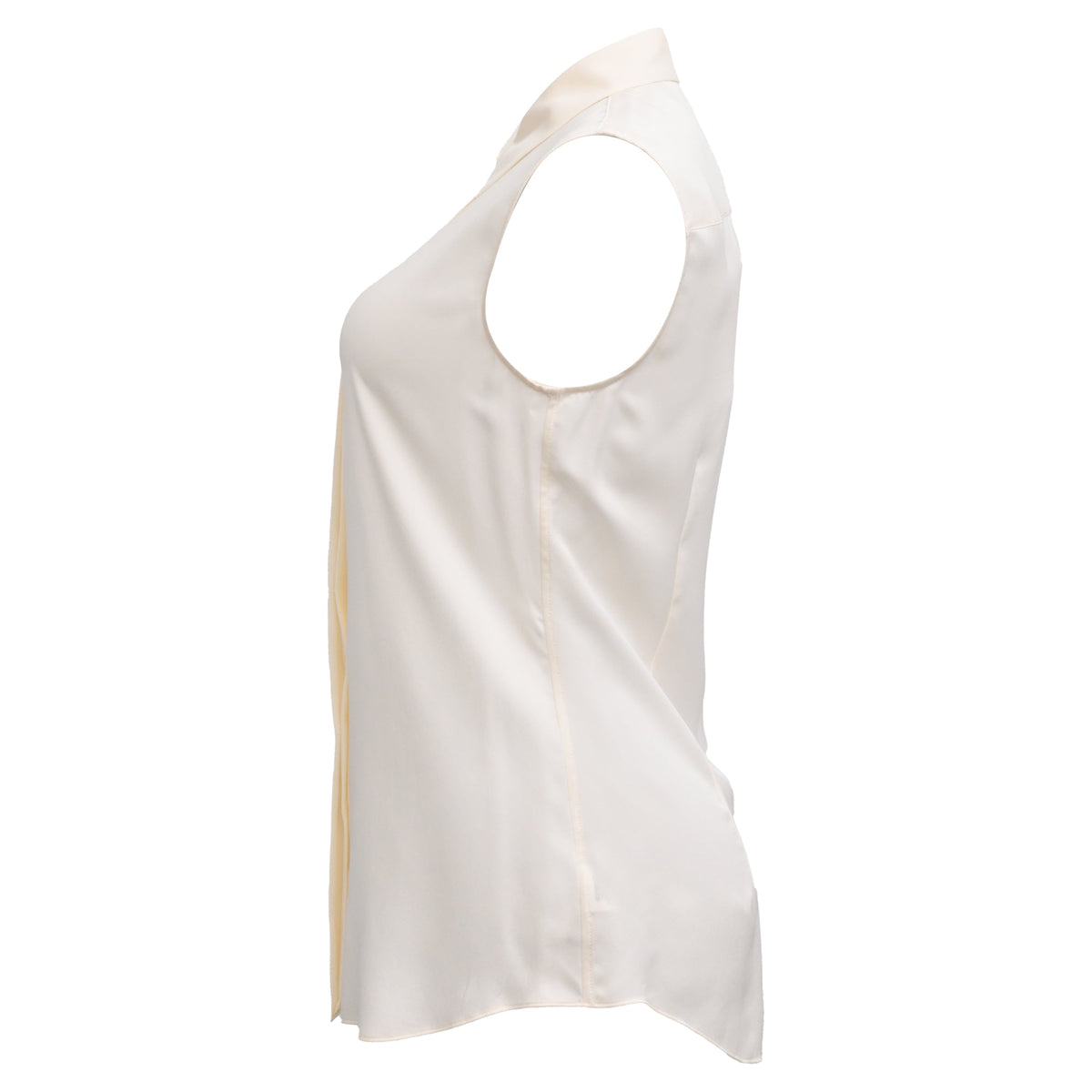 Blusa de seda sin mangas color blanco