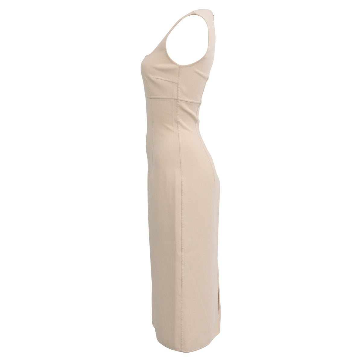 Vestido de lana midi con escote cuadrado