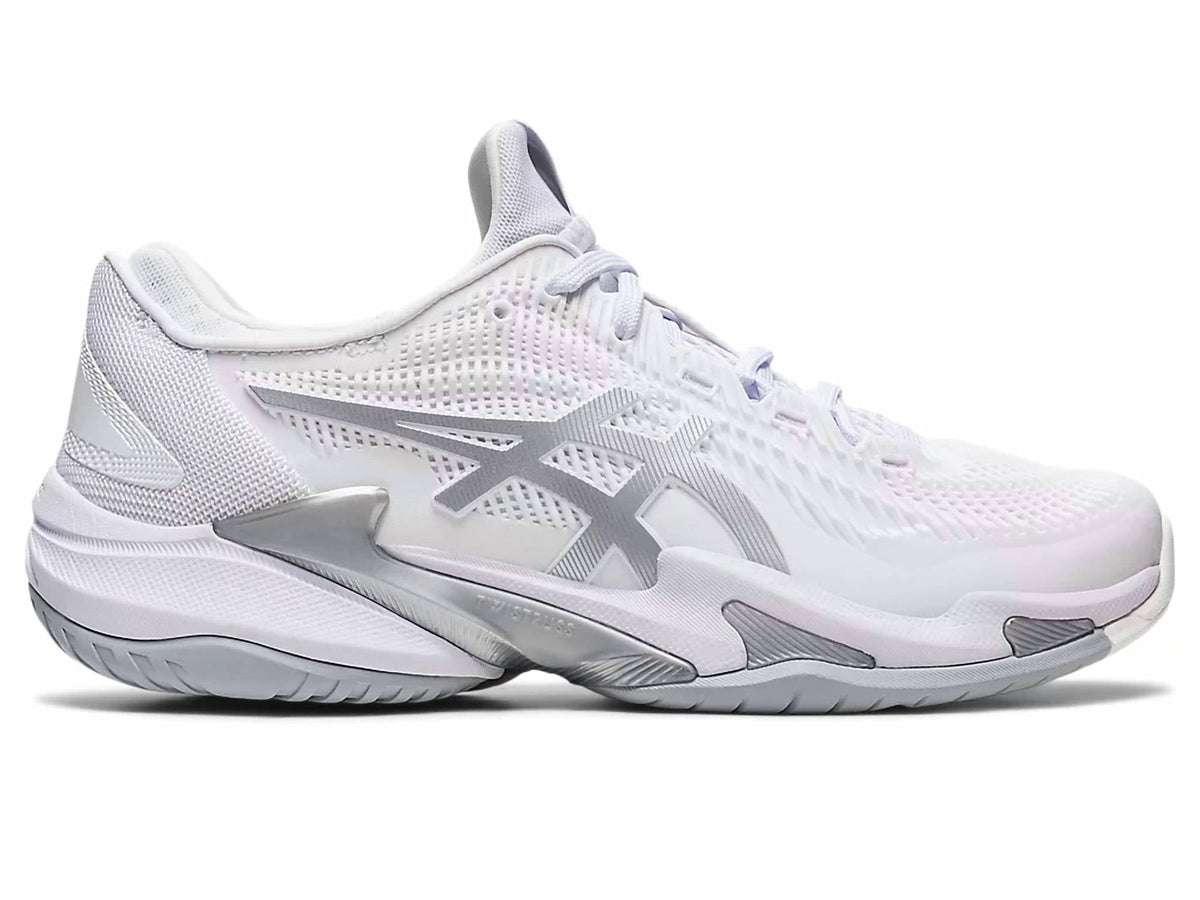 Tenis de mujer color blanco y plateado