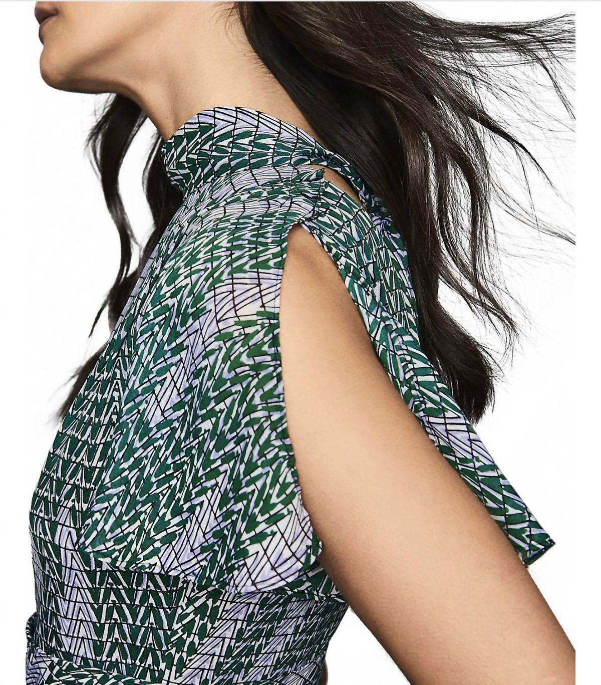 Vestido con estampado color verde