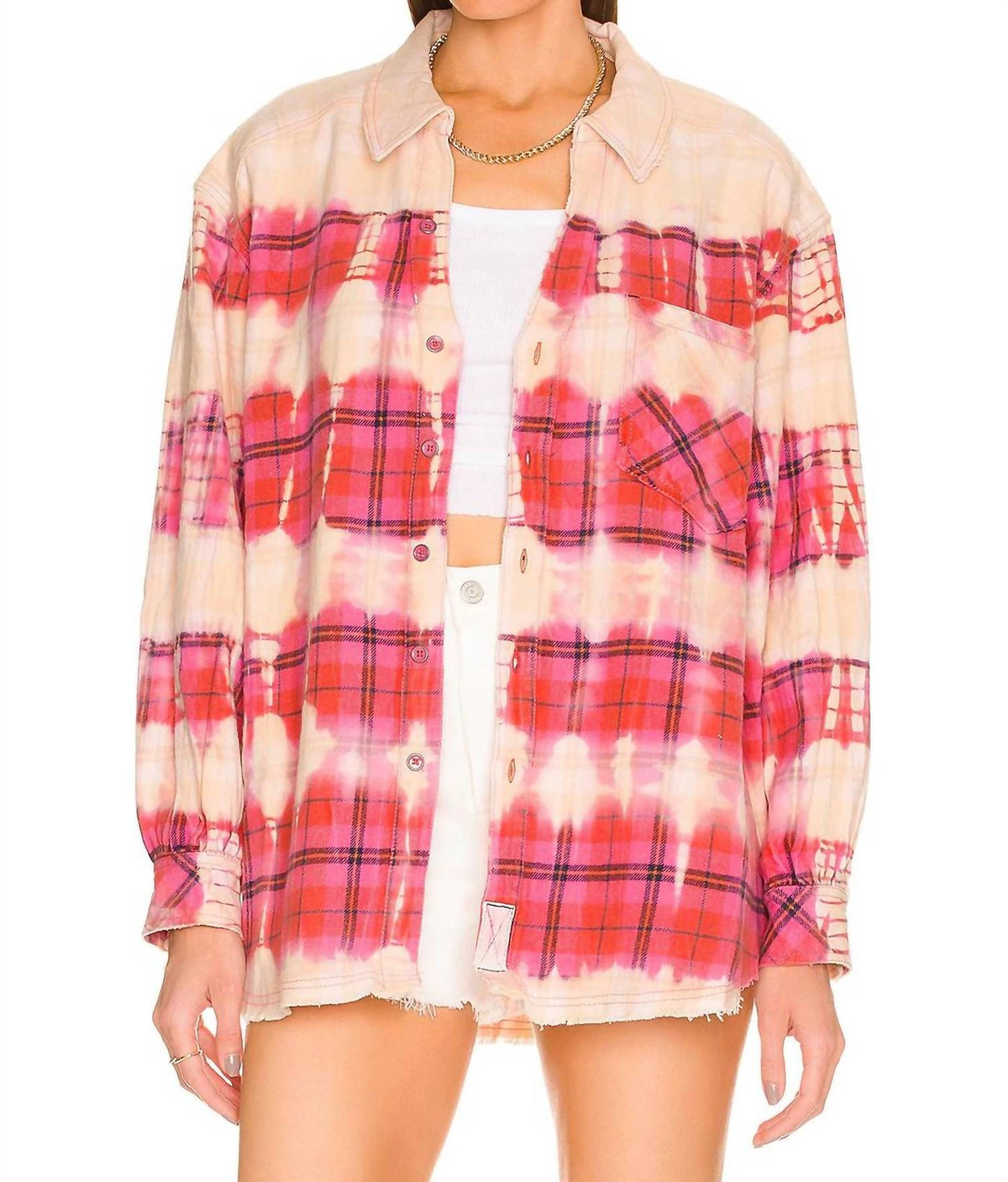 Top para niño a cuadros color rosado