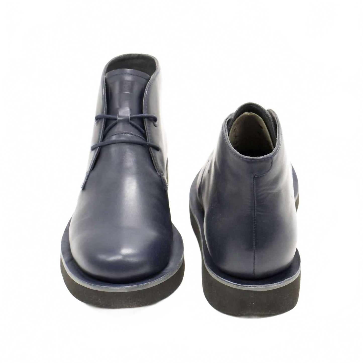 Botines de hombre con cordones color azul oscuro