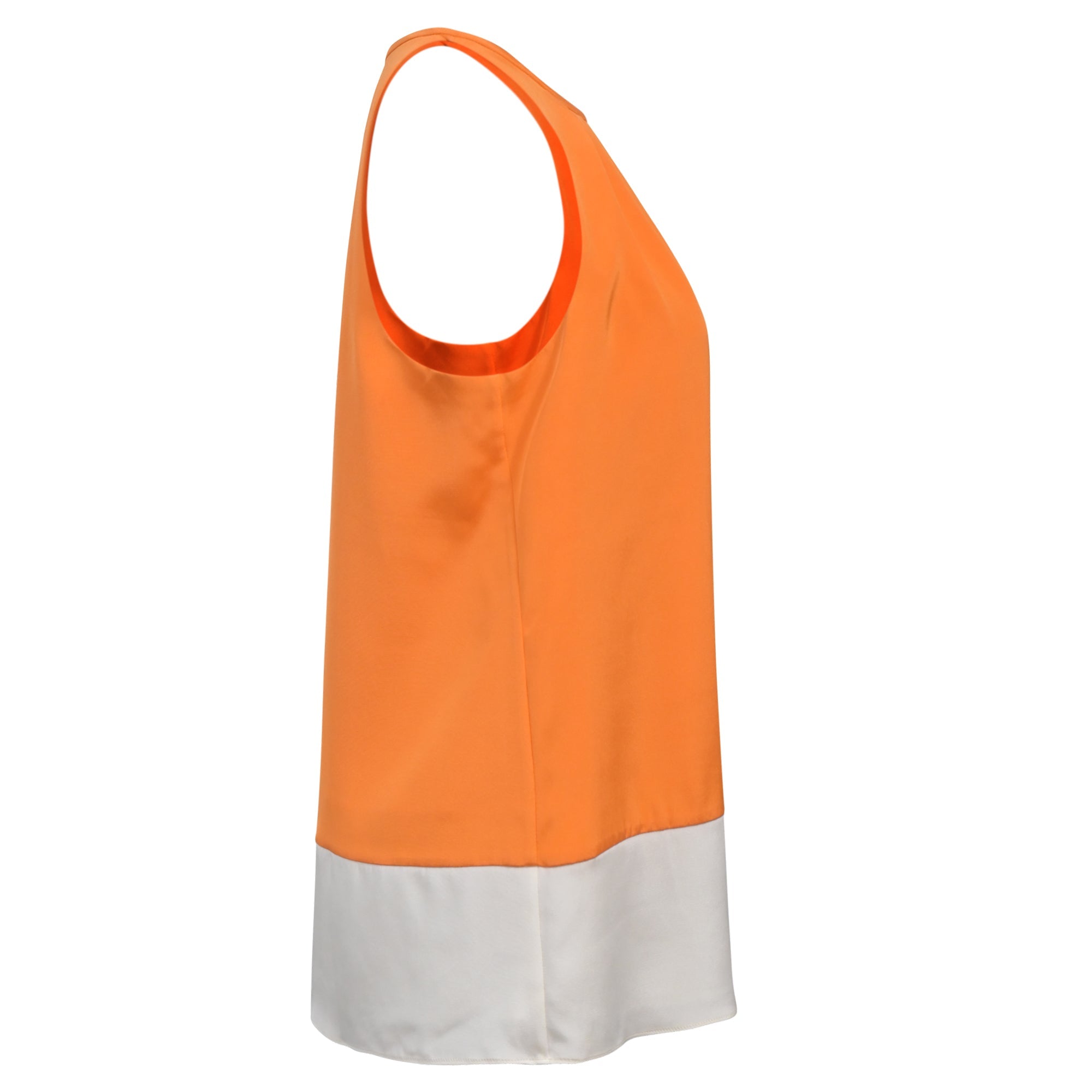 Top de seda color naranja