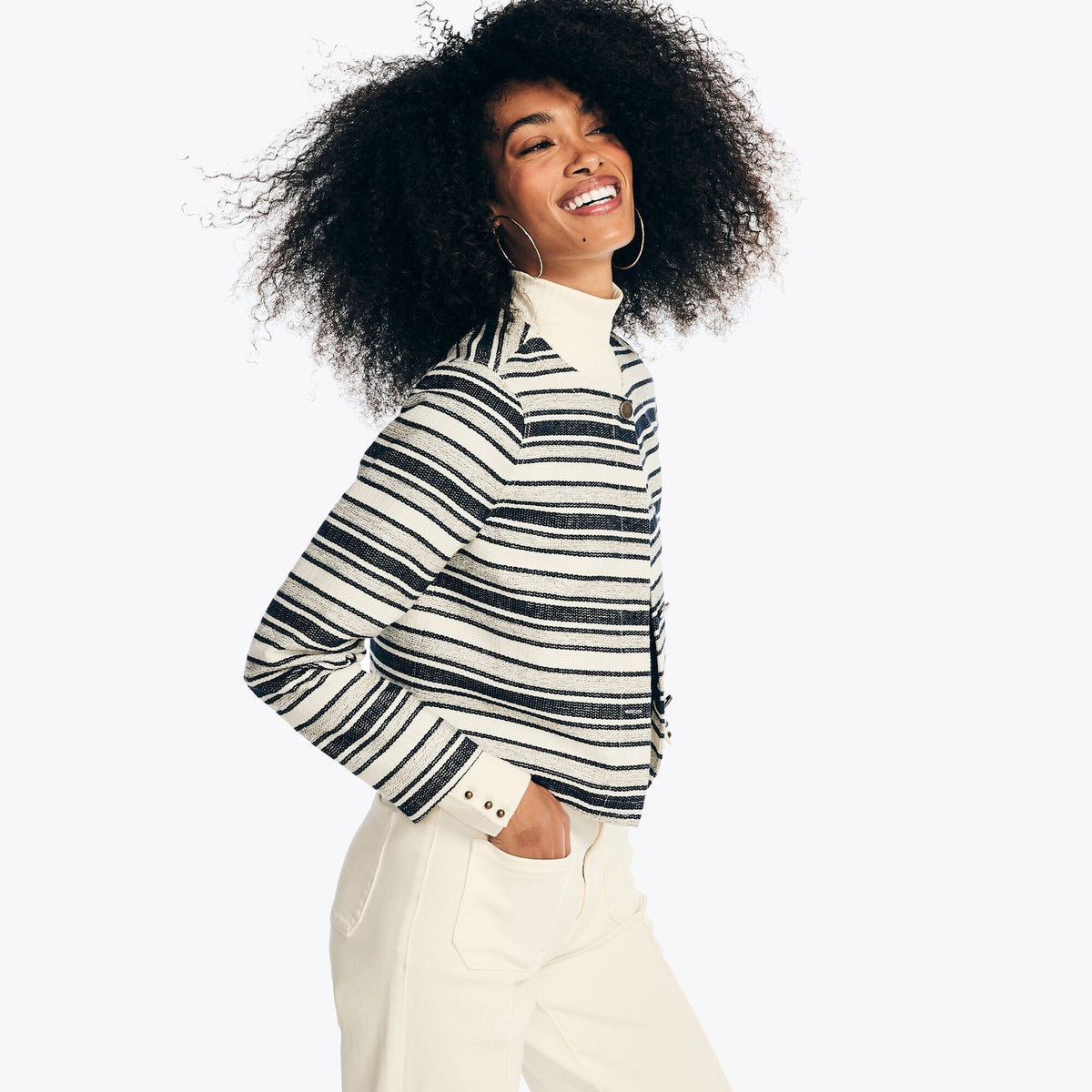 Chaqueta de mujer a rayas