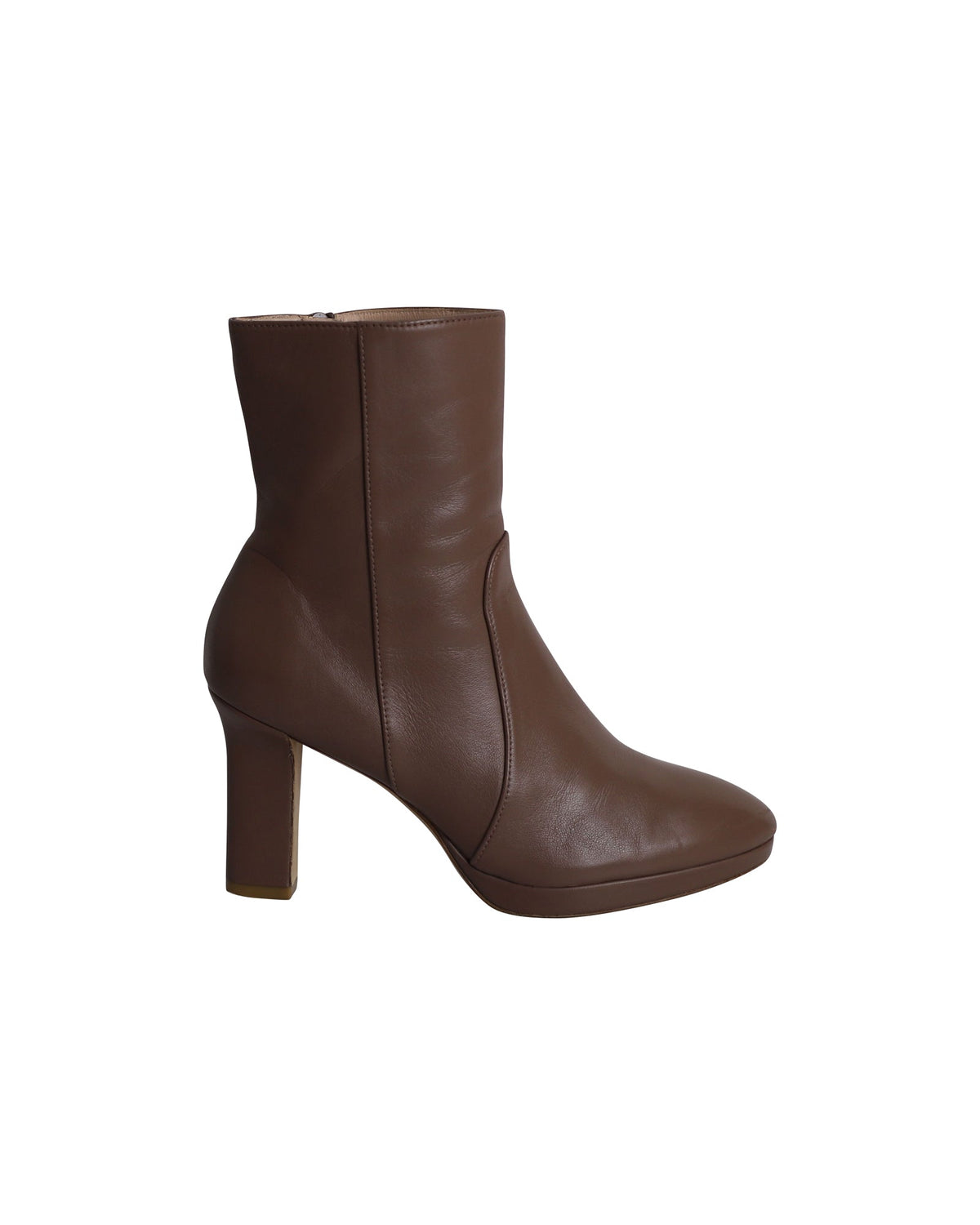 Botines de cuero con plataforma color café