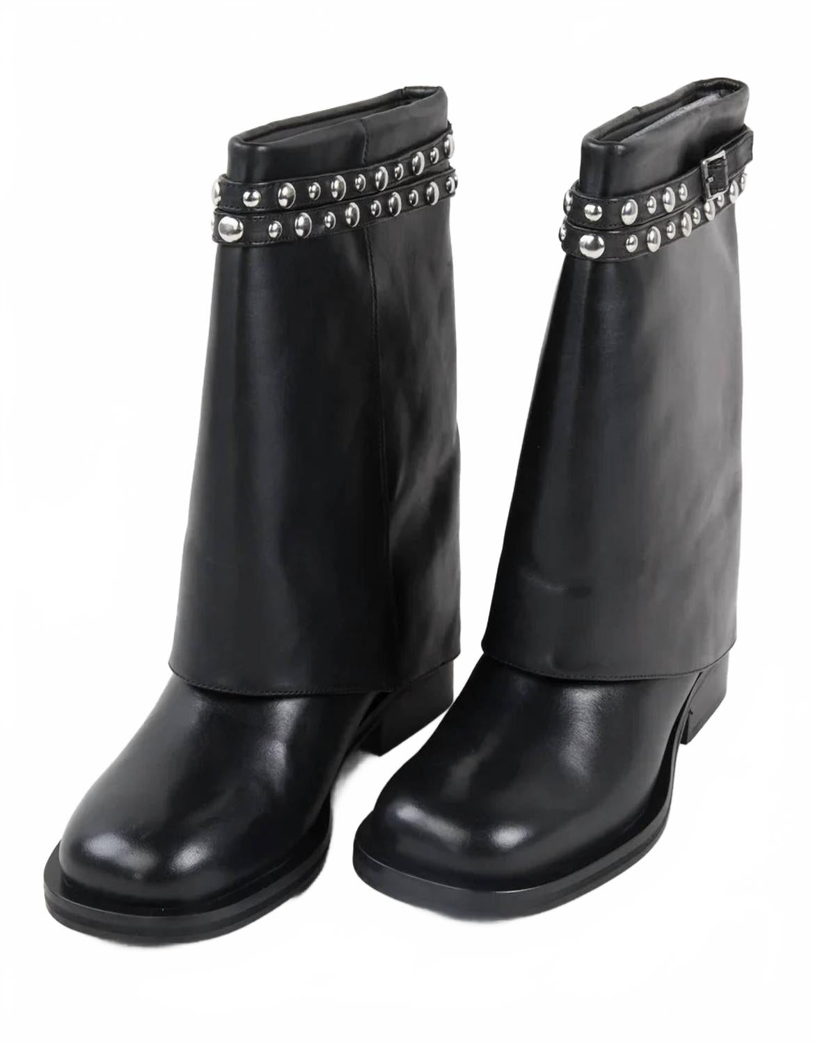 Botas de mujer de cuero color negro