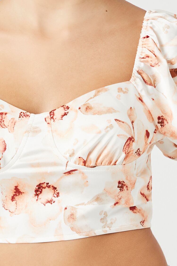 Top de satén con estampado floral