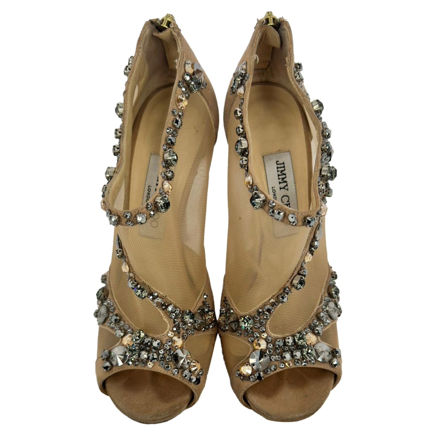 Tacones de gamuza color beige