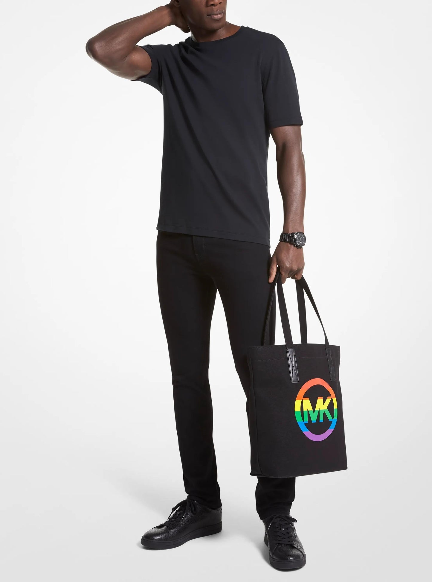Bolso tote de algodón multicolor