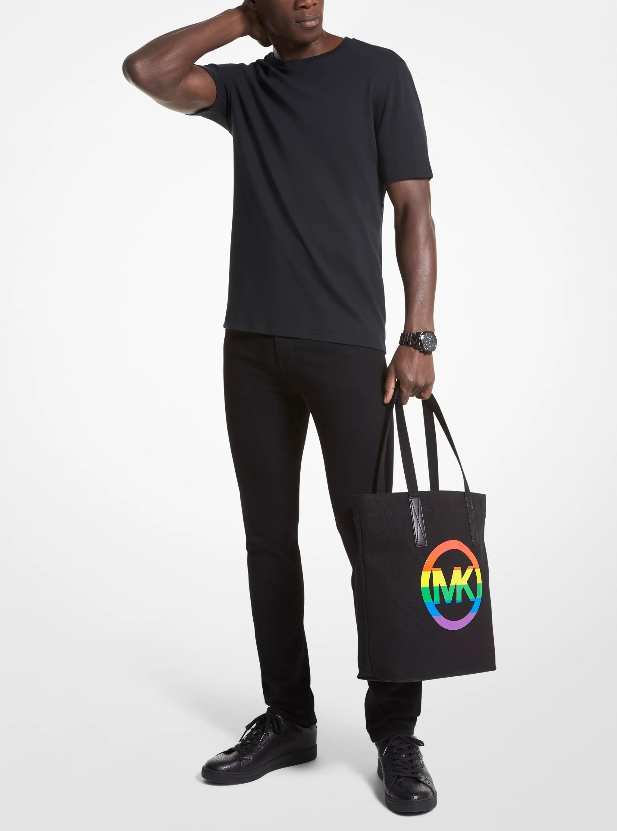 Bolso tote de algodón multicolor