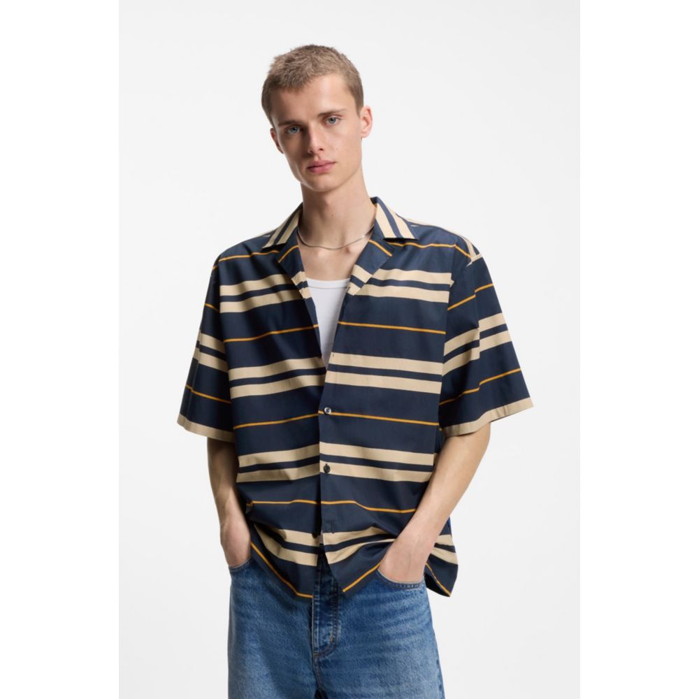 Camisa de algodón de corte amplio con estampado