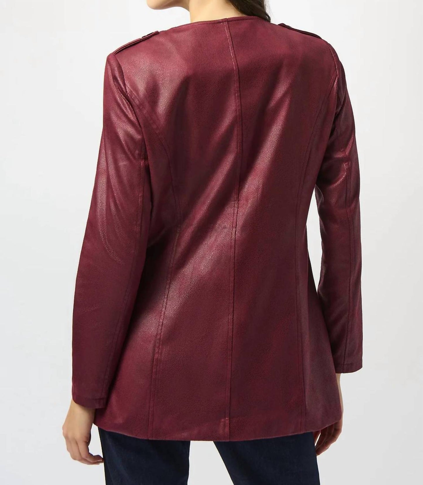 Chaqueta de gamuza sintética de manga larga