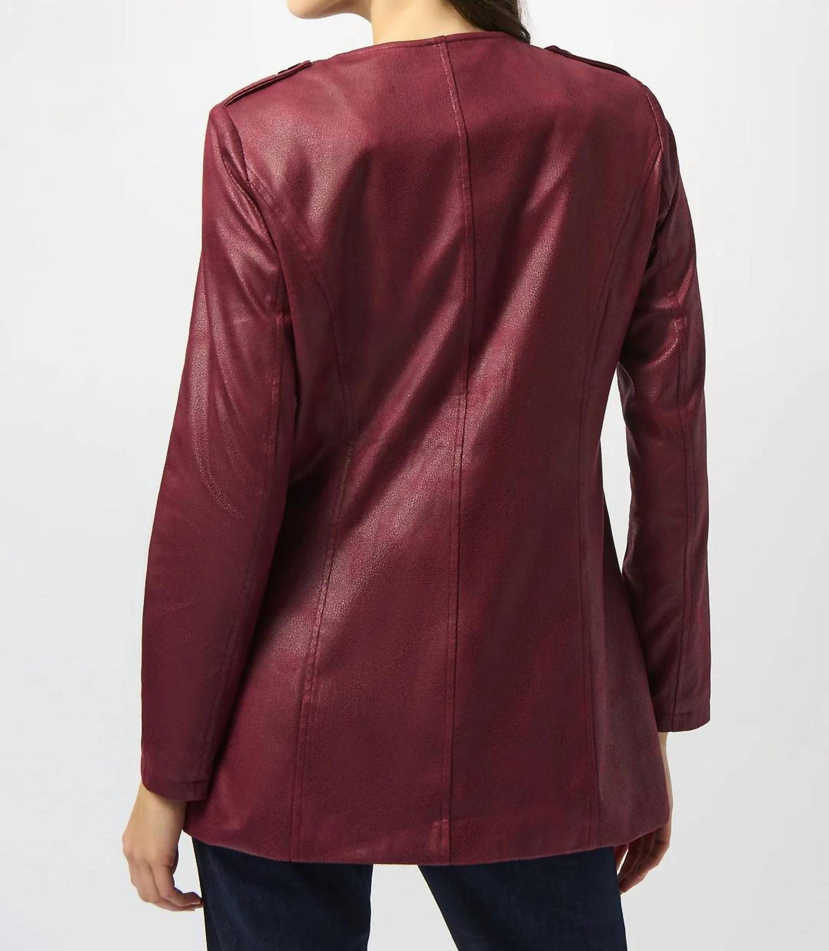 Chaqueta de gamuza sintética de manga larga