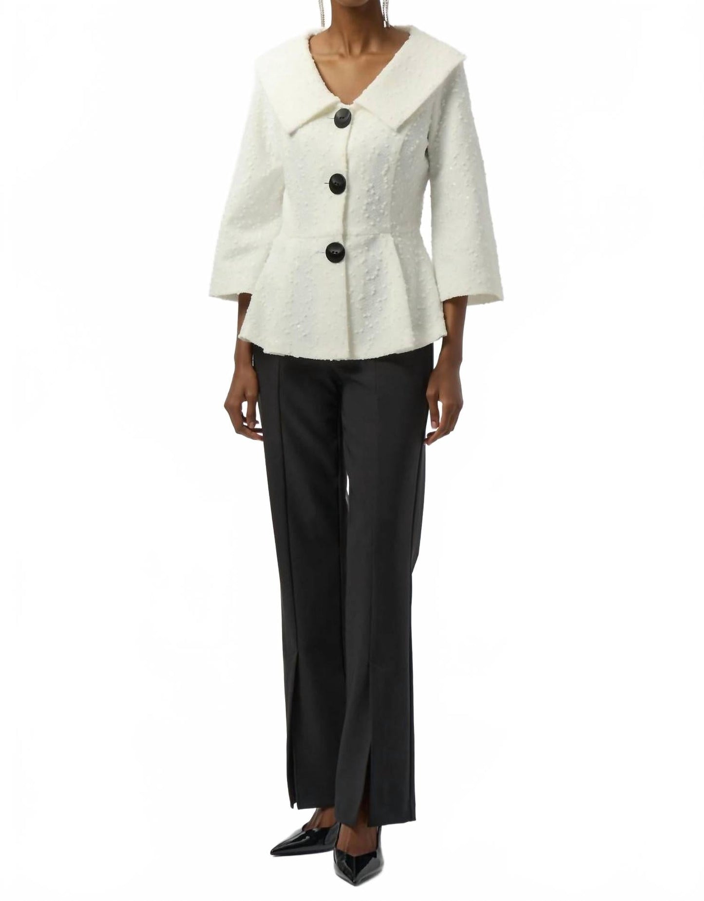 Chaqueta con lentejuelas color blanco
