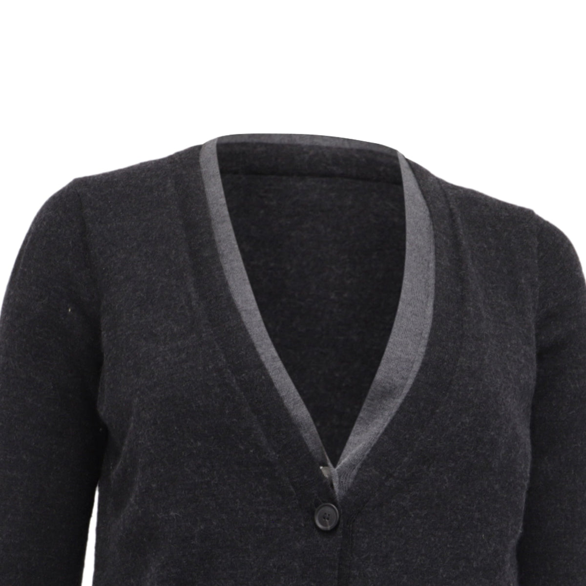 Cárdigan de lana con cuello en V color gris