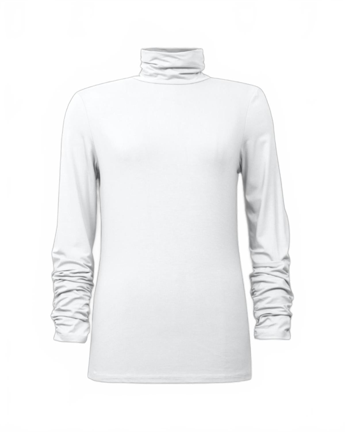 Top de mujer con cuello alto color blanco