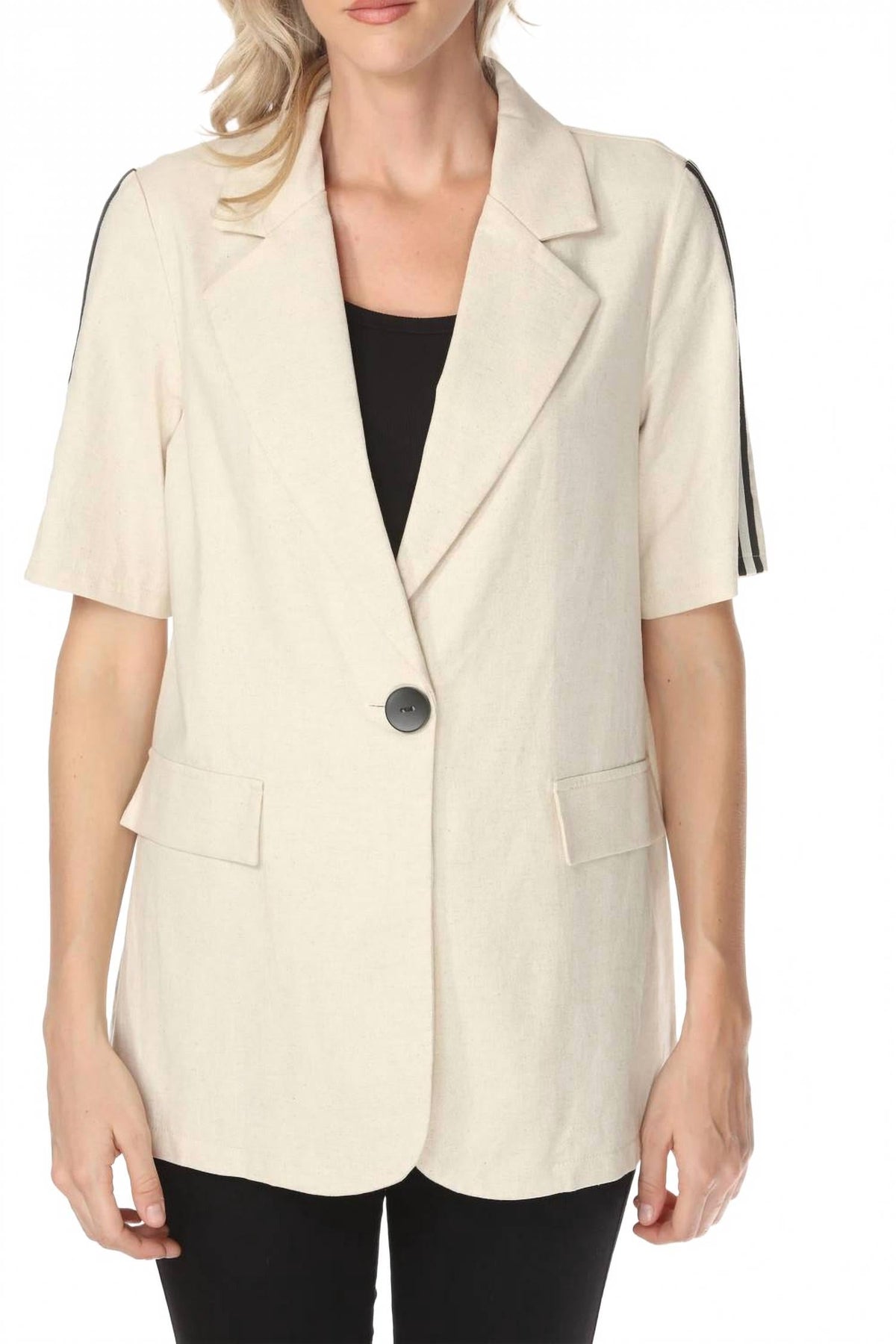 Blazer de lino a rayas
