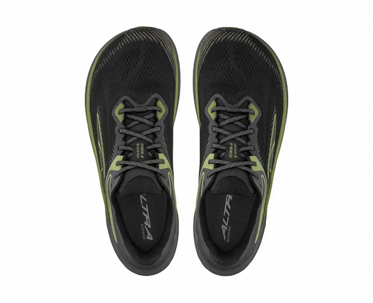 Tenis para correr de hombre impermeable color negro y gris