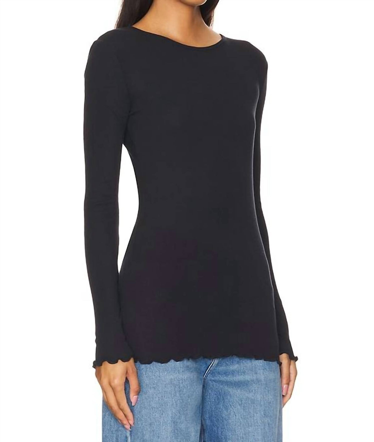 Top de manga larga color negro
