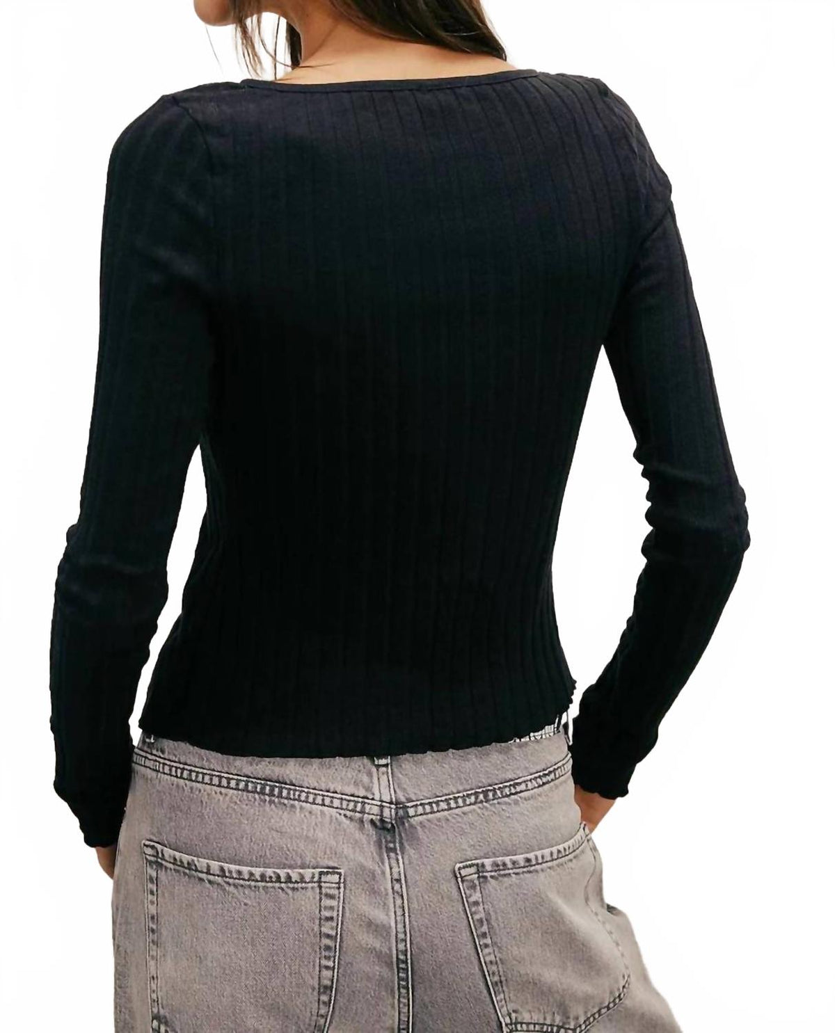 Top de manga larga color negro
