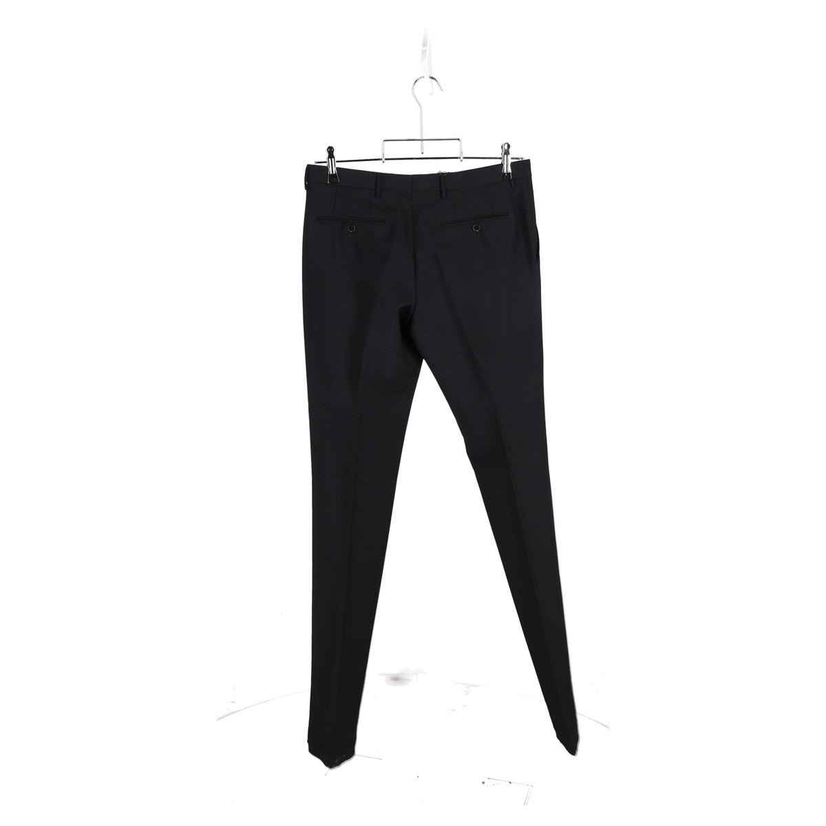 Pantalón de lana de corte recto color negro